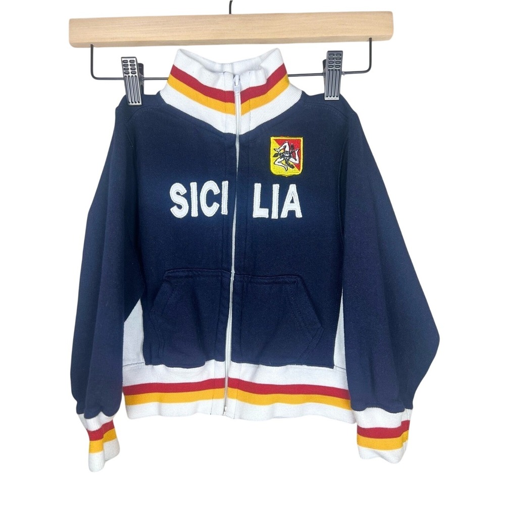Blue Mar Boys Sicilia Track Jacket 3T 4T Vintage‎ Sicily Zip Up Multicolor Navy
